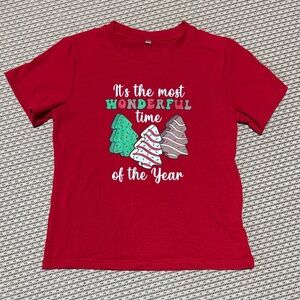 Size 6/7 Kids Red Holiday T-Shirt